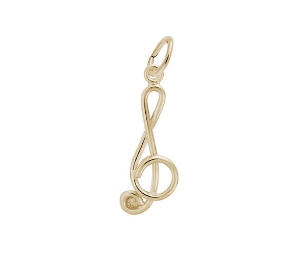 PENDENTIF ARGENT/PVD OR CLEF SOL - NU 0292 PL - NUCO/REMBRANDT 