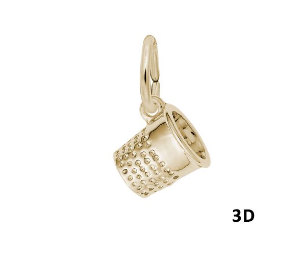 PENDENTIF ARGENT/PVD OR DÉ À COUDRE - NU 0434 PL - NUCO/REMBRANDT 