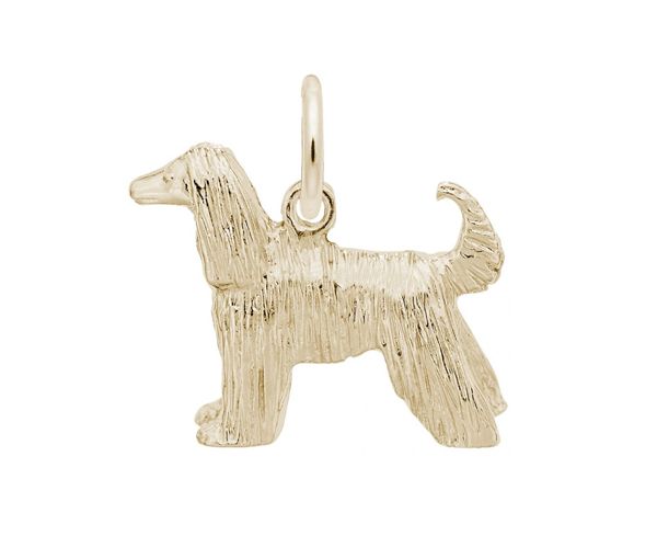 PENDENTIF 10K CHIEN AFGHAN 18.8X15.7MM - NU 2372 - NUCO/REMBRANDT 