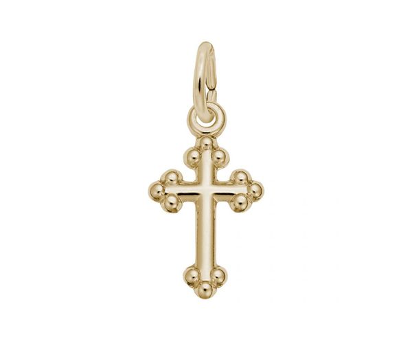 PENDENTIF ARGENT/PVD OR CROIX BOTANIQUE - NU 4433 PL - NUCO/REMBRANDT 