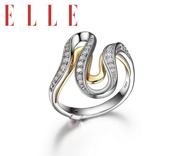 BAGUE D.ARGENT 2T "MOON SHADOW" CZ - PJ R4LA7M00AC - ELLE