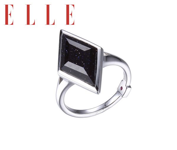 BAGUE ELLE ARGENT STELLAR BLEU DORÉ - PJ R4LA86ACAC - ELLE