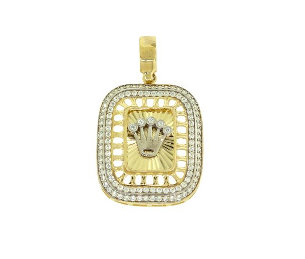 PENDENTIF "ROLEX" 10K 2T CZ 24X40MM - S PEN 91 - BIJOUX D'IMPORTATION