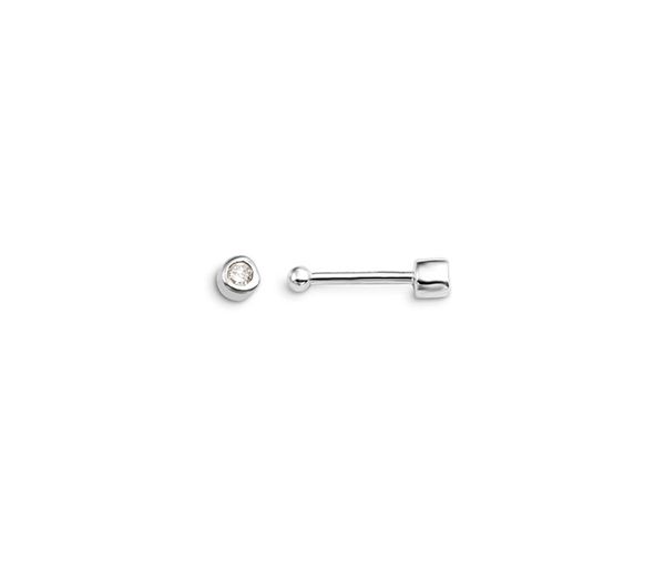 BOUCLE NEZ 14K TIGE DROITE 0,015 DIAMANT - SY 7045W - BIJOUX D'IMPORTATION