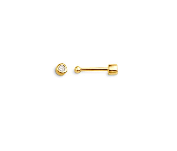 BOUCLE NEZ 14K TIGE DROITE 0,015 DIAMANT - SY 7045Y - BIJOUX D'IMPORTATION