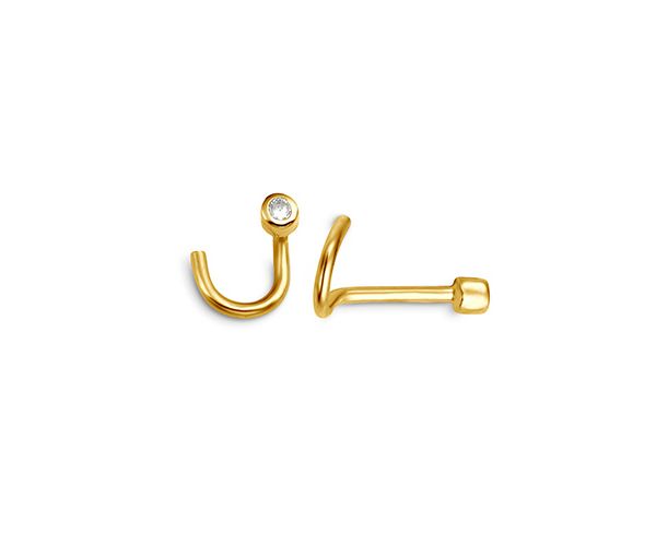 BOUCLE NEZ 14K TIGE COURBÉE 0,015 DIA - SY 7046Y - BIJOUX D'IMPORTATION