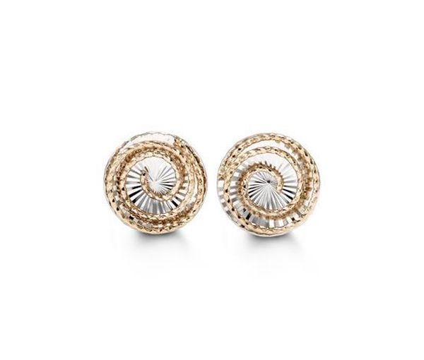 BOUCLES FIXES 10K BLANC/ROSE - SY 9063 - BIJOUX D'IMPORTATION