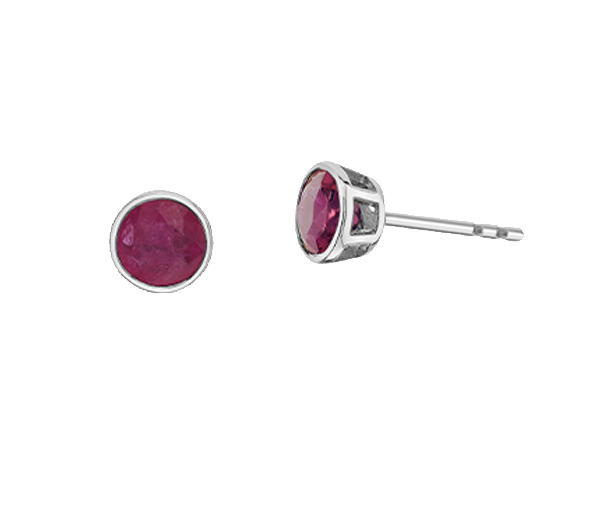 BOUCLES FIXES EN OR JAUNE OU BLANC SERTIES DE PIERRES DE NAISSANCES DIVERSES - CR DX959WRU - BIJOUX CANADIEN