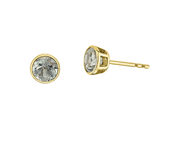 BOUCLES FIXES EN OR JAUNE OU BLANC SERTIES DE PIERRES DE NAISSANCES DIVERSES - CR DX959YWT - BIJOUX CANADIEN