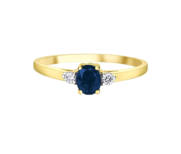 BAGUE EN OR AVEC PIERRES PRÉCIEUSES - CR DD7898YSA - BIJOUX CANADIEN