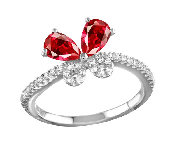 BAGUE PAPILLON EN ARGENT RHODIÉ - SP BGR01164R5 - BIJOUX D'IMPORTATION