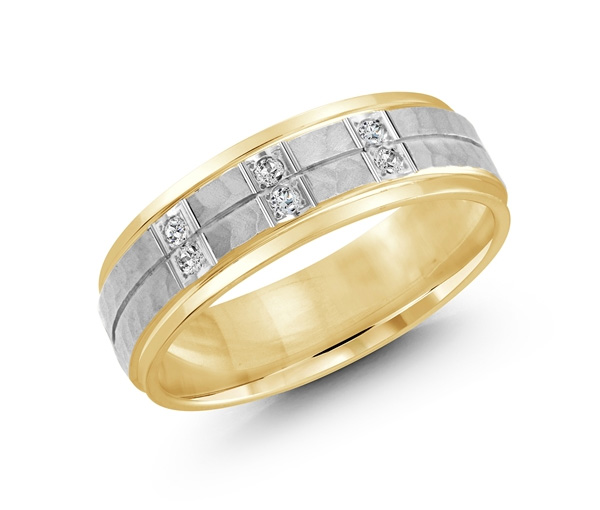 JONC EN OR CONFORT FIT SERTI DE DIAMANTS - ML JMD815YW9 - MALO 