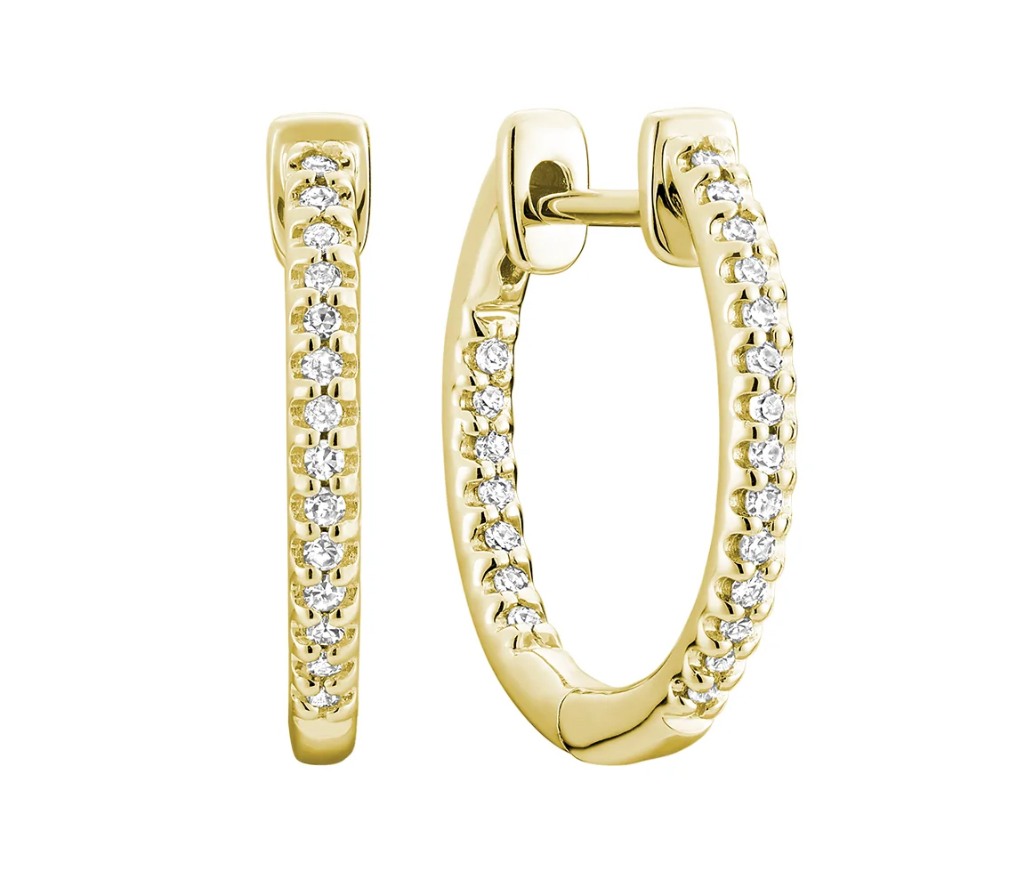 MAGNIFIQUES BOUCLES HUGGIES EN OR 10K SERTIES DE DIAMANTS - BR 130410014Y - R.N.B.