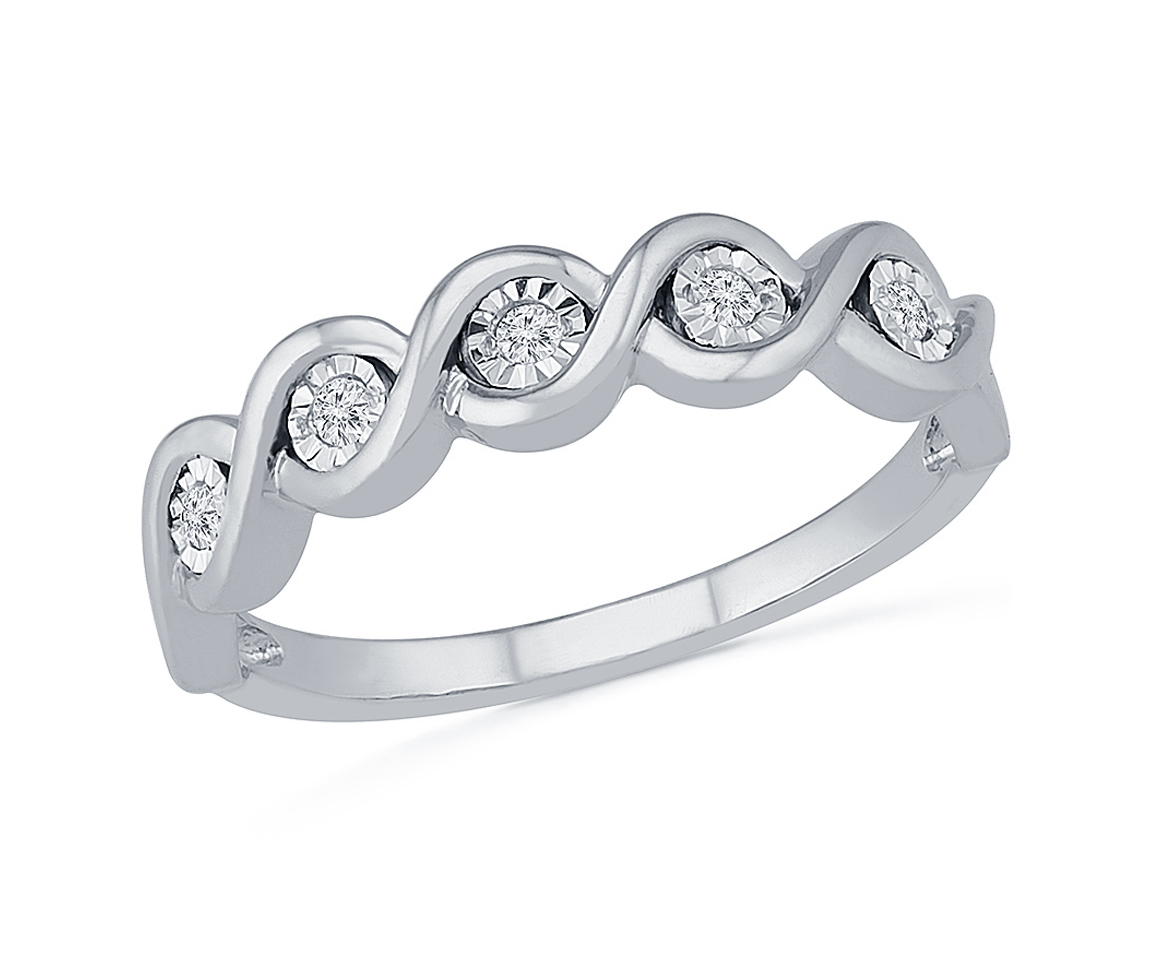 BAGUE EN OR 10K JAUNE OU BLANC SERTIE DE DIAMANTS - SK R32952W10 - BIJOUX D'IMPORTATION