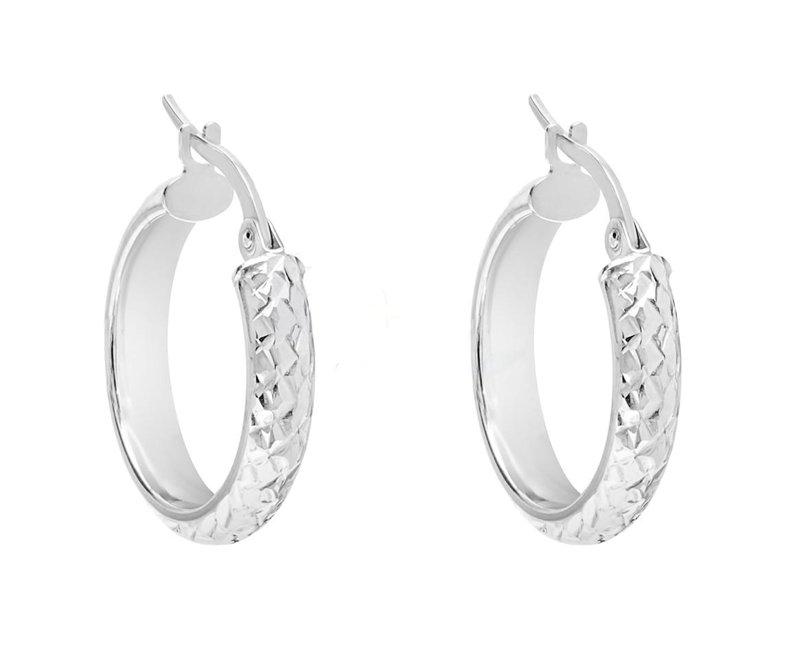 BOUCLES ANNEAUX EN OR BLANC TAILLÉES DIAMANT - CB EWB10201/20 - CBE