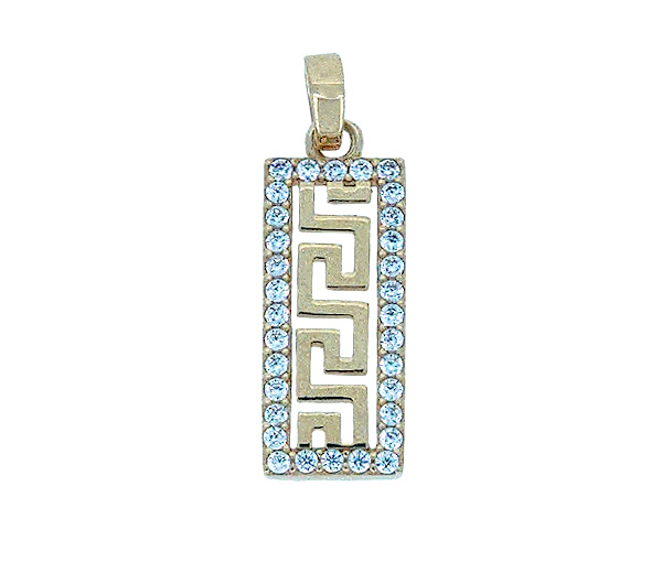 PENDENTIF À MOTIF VERSACE EN OR SERTI DE CUBIQUES ZIRCONIAS - MB PENVER02Y - BIJOUX D'IMPORTATION