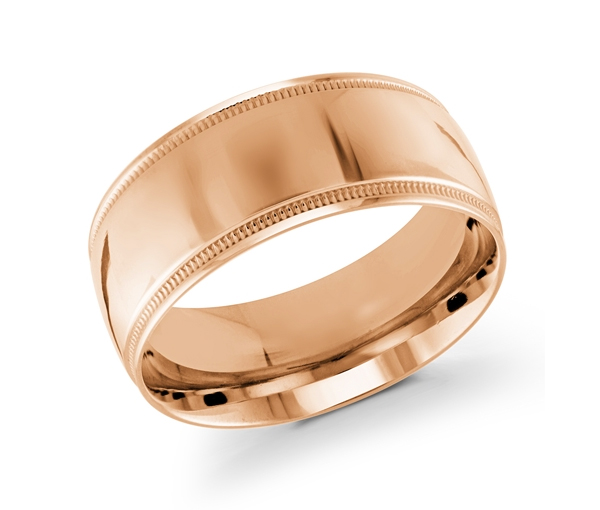 JONC EN OR 10MM DE LARGEUR AVEC MOTIF MILGRAIN SUR LES CÔTÉS - ML J102/10YL10 - MALO 