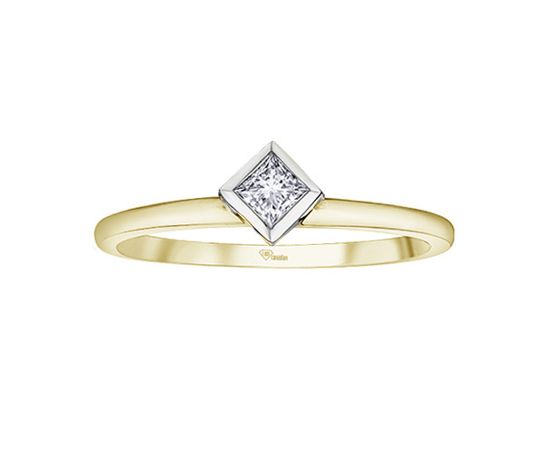 BAGUE EN OR AVEC UN DIAMANT CANADIEN - CR AM552YW - DIAMANT CANADIEN