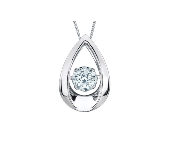 PENDENTIF PULSE EN OR BLANC SERTI D'UN DIAMANT DE LABORATOIRE - CR 70045 - BIJOUX CANADIEN