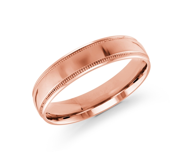 JONC EN OR 5MM DE LARGEUR AVEC MOTIF MILGRAIN SUR LES CÔTÉS - ML J102/5PL14 - MALO 