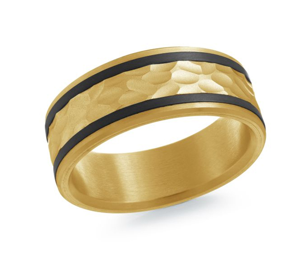 JONC EN OR 14K ET FIBRE DE CARBONE - ML MRDA151YB - MALO 