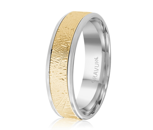 JONC EN OR OU EN PLATINE AVEC MOTIF SCRATCH AU CENTRE - ML GH1571WY10 - MALO 