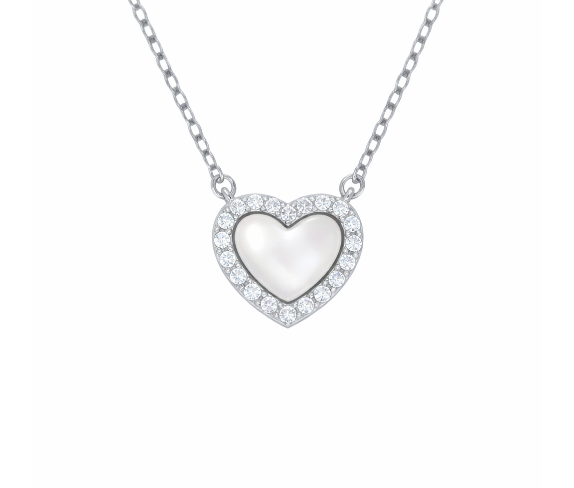 COLLIER COEUR MALACHITE OU NACRE - MA COEUR03N - BIJOUX D'IMPORTATION