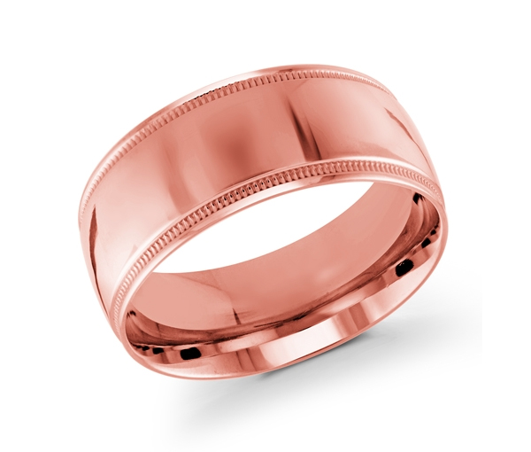 JONC EN OR 10MM DE LARGEUR AVEC MOTIF MILGRAIN SUR LES CÔTÉS - ML J102/10PL10 - MALO 