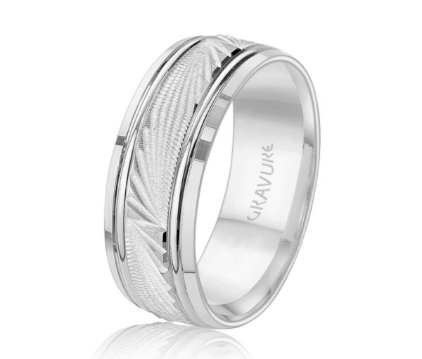 JONC EN OR OU EN PLATINE AVEC MOTIF RAYONS TAILLÉS DIAMANT - ML GH1237W10 - MALO 
