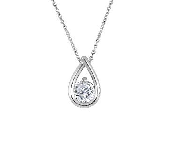 PENDENTIF SOLITAIRE EN OR SERTI D'UN DIAMANT DE LABORATOIRE - BH LGG152PW50 - BEVERLY HILLS