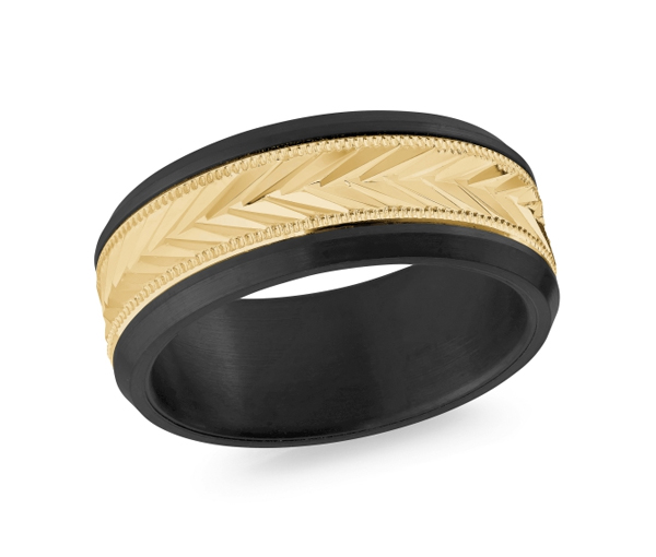 JONC EN CÉRAMIQUE NOIRE ET OR 14K - ML MRDZ006Y - MALO 