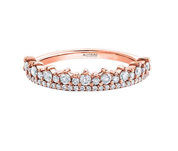 BAGUE COURONNE EN OR AVEC DIAMANTS - CR DX841R50 - BIJOUX CANADIEN