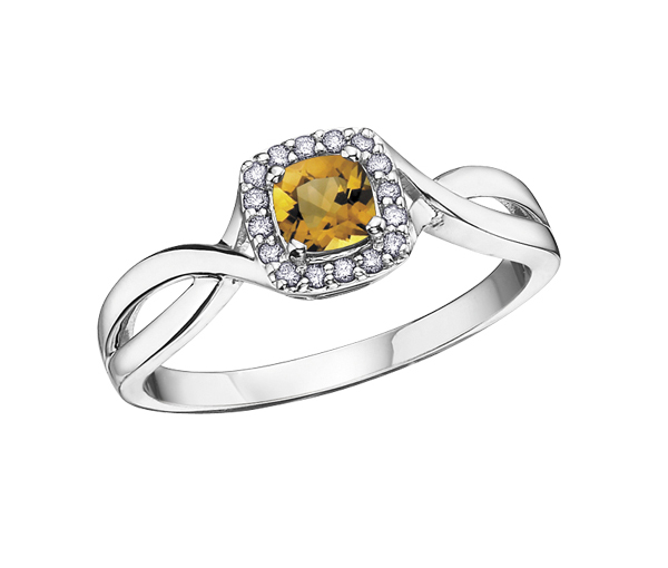 BAGUE EN OR AVEC PIERRE DE NAISSANCE VARIÉE - CR DX533CI - BIJOUX CANADIEN