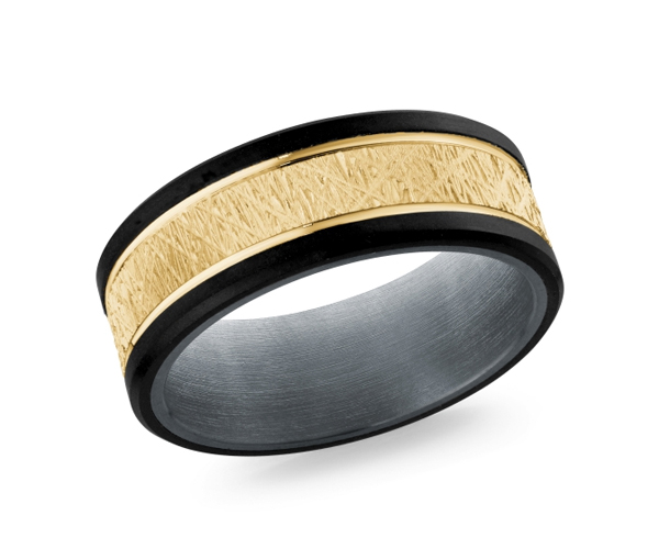 JONC EN TANTALE, OR 14K ET FIBRE DE CARBONE - ML MRDTS033Y - MALO 