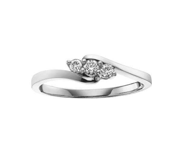 BAGUE EN OR 10K SERTIE DE DIAMANTS CANADIENS - CR AM129W15 - DIAMANT CANADIEN
