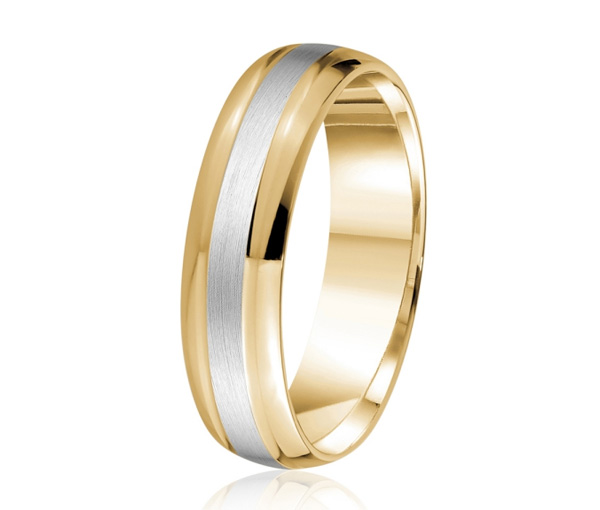 JONC EN OR OU PLATINE AVEC MOTIF SATINÉ AU CENTRE - ML GH842YW10 - MALO 