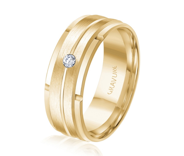 JONC EN OR OU EN PLATINE SERTI D'UN DIAMANT - ML GHD1758Y10 - MALO 