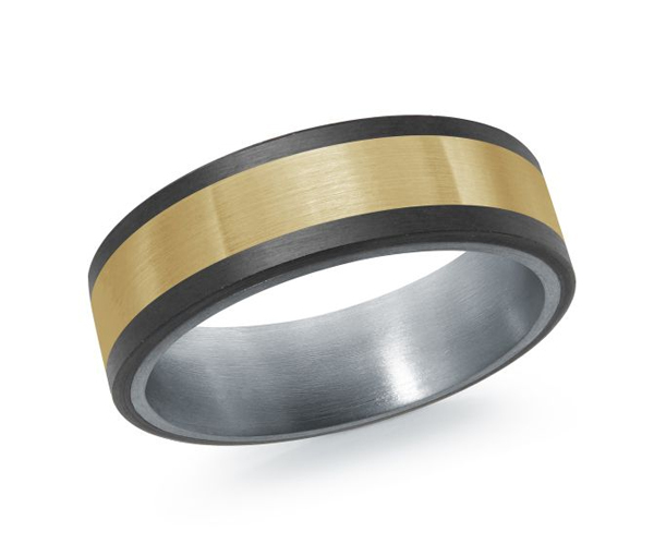 JONC EN TANTALE,OR 14K ET FIBRE DE CARBONE - ML MRDTS010Y - MALO 