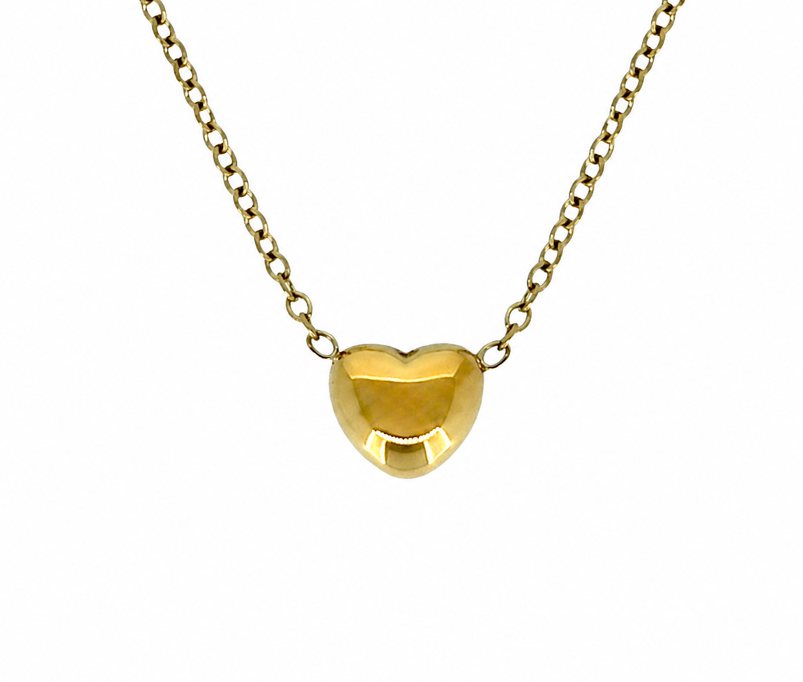 COLLIER COEUR BOMBÉ - IG SWN136GO - MINI-VÉLORIA