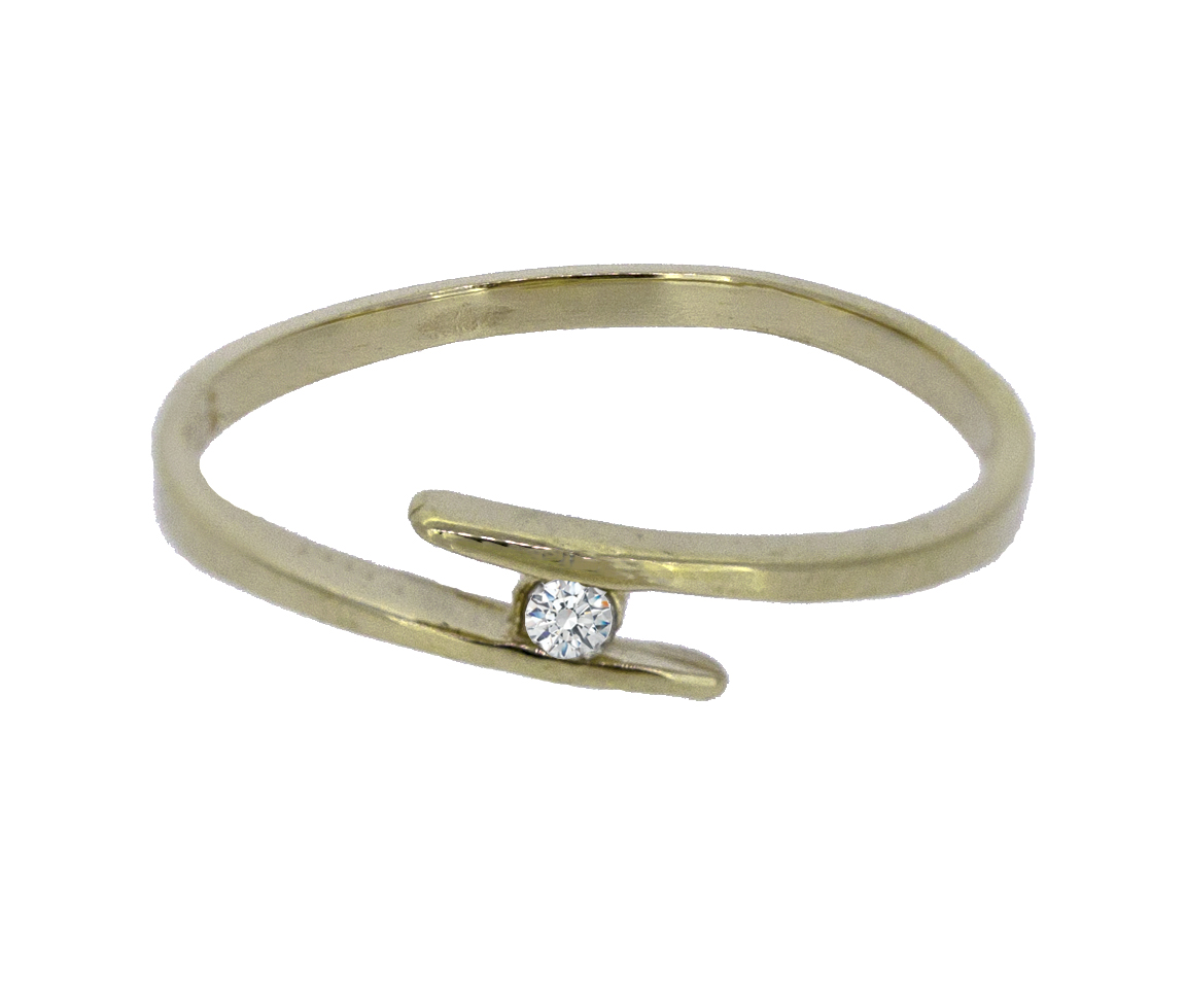 BAGUE EN OR 14K SERTIE D'UN DIAMANT