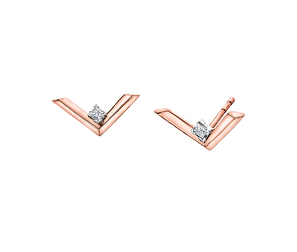 BOUCLES EN OR SERTIES DE DIAMANTS CANADIENS - CR AM452R - DIAMANT CANADIEN