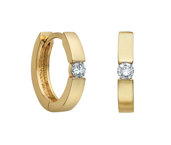 BOUCLES HUGGIES EN OR SERTIES DE DIAMANTS - CR DX126Y05 - BIJOUX CANADIEN