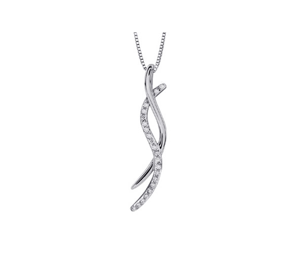 PENDENTIF EN OR 2 TONS OU TOUT BLANC SERTI DE DIAMANTS - CR DD2663W - BIJOUX CANADIEN