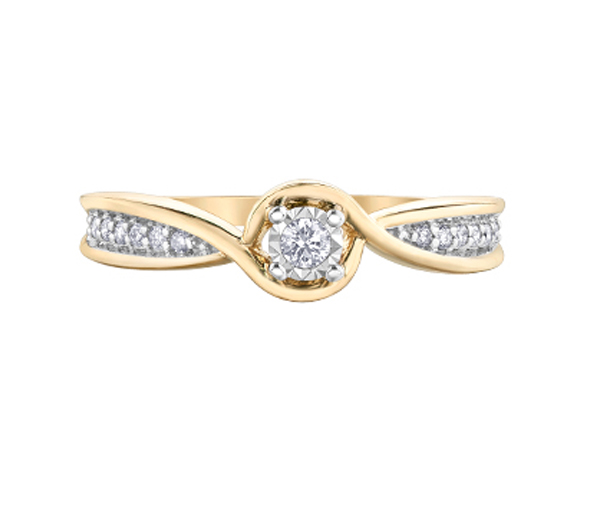 BAGUE EN OR SERTIE DE DIAMANTS - CR DD7535YW - BIJOUX CANADIEN