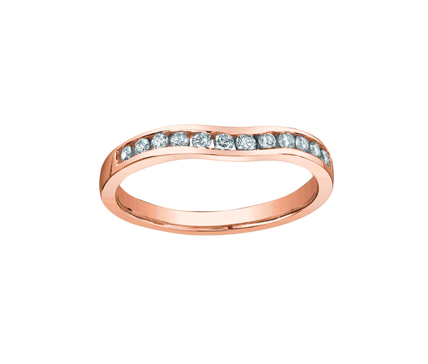 JONC CONTOUR EN OR 14K SERTI DE DIAMANTS - CR 1903WDR06 - BIJOUX CANADIEN