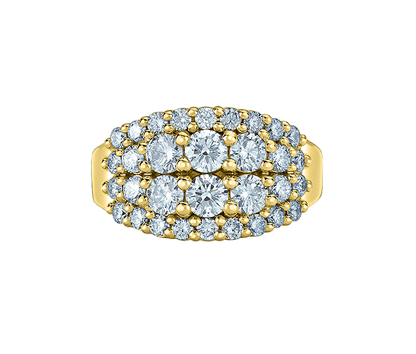BAGUE COUSSIN DE DIAMANTS DE LABORATOIRE EN OR - CR 52J26YW200 - BIJOUX CANADIEN
