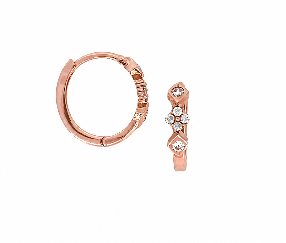 HUGGIES EN OR ROSE AVEC CZ - MB HUG02 - BIJOUX D'IMPORTATION
