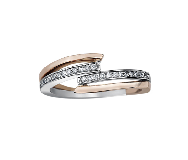 BAGUE EN OR 10K SERTIE DE DIAMANTS - CR DD2756R - BIJOUX CANADIEN