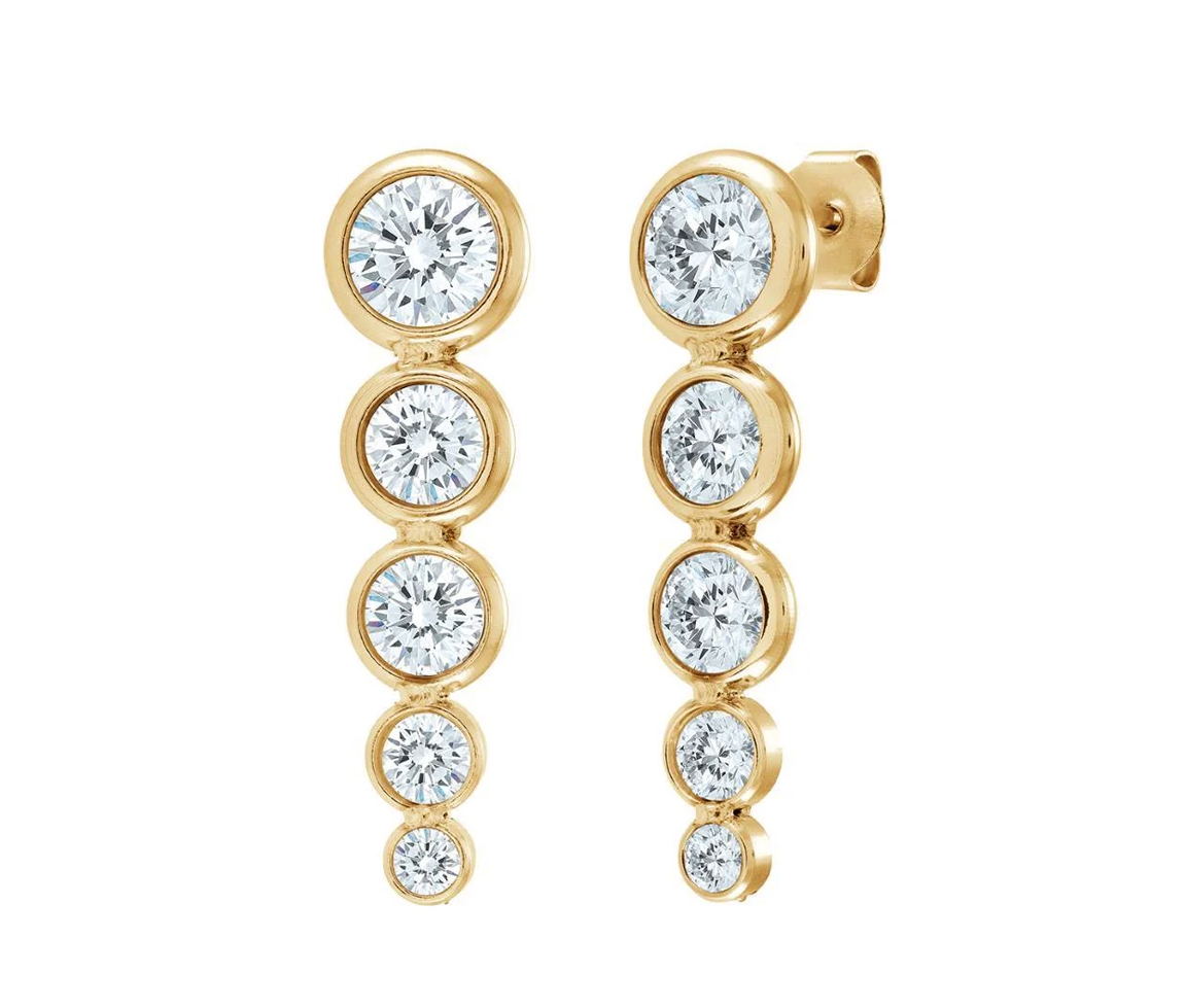 BOUCLES BAR AVEC CZ GRADUÉS - IG SEA475GO - ITALGEM