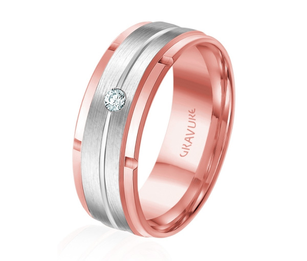 JONC EN OR OU EN PLATINE SERTI D'UN DIAMANT - ML GHD1758PW14 - MALO 